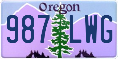 OR license plate 987LWG