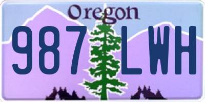 OR license plate 987LWH
