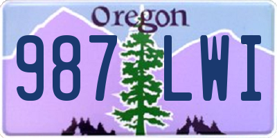 OR license plate 987LWI