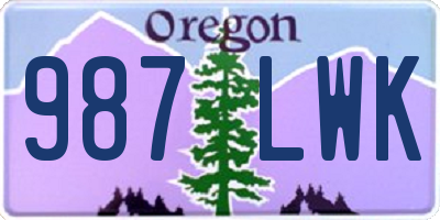 OR license plate 987LWK