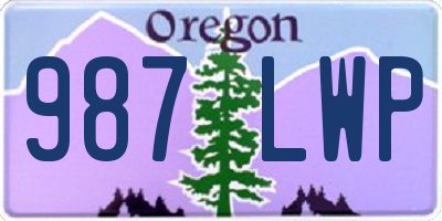 OR license plate 987LWP