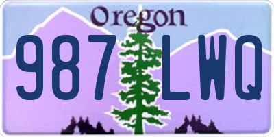 OR license plate 987LWQ
