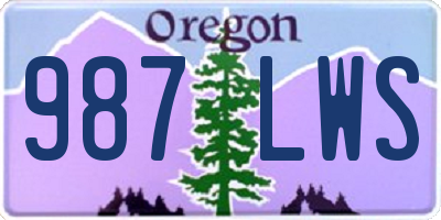 OR license plate 987LWS