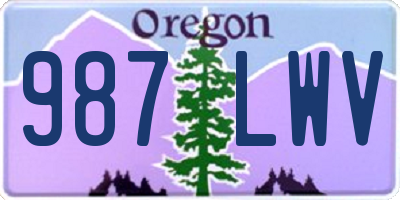 OR license plate 987LWV