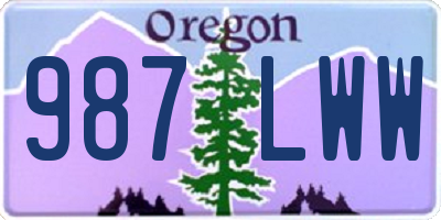 OR license plate 987LWW