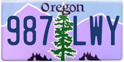OR license plate 987LWY