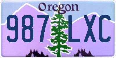 OR license plate 987LXC