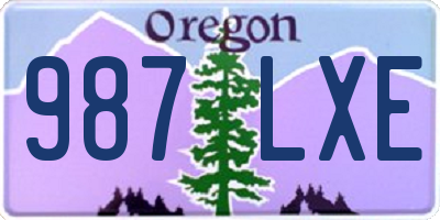 OR license plate 987LXE
