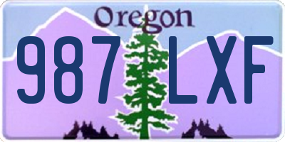 OR license plate 987LXF