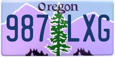 OR license plate 987LXG