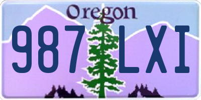 OR license plate 987LXI