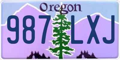 OR license plate 987LXJ