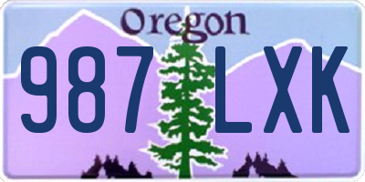 OR license plate 987LXK