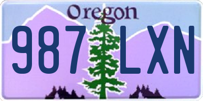 OR license plate 987LXN
