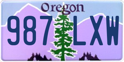 OR license plate 987LXW