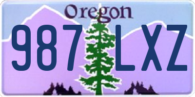 OR license plate 987LXZ