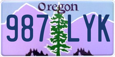 OR license plate 987LYK