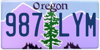 OR license plate 987LYM