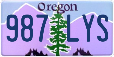 OR license plate 987LYS