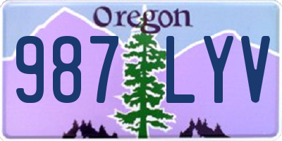 OR license plate 987LYV