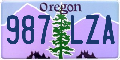 OR license plate 987LZA