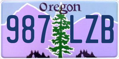 OR license plate 987LZB