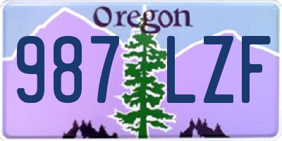 OR license plate 987LZF