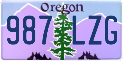OR license plate 987LZG