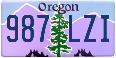 OR license plate 987LZI