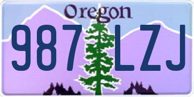 OR license plate 987LZJ