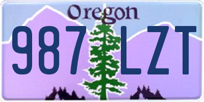 OR license plate 987LZT