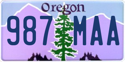 OR license plate 987MAA