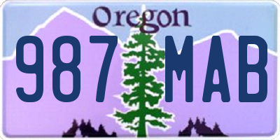 OR license plate 987MAB