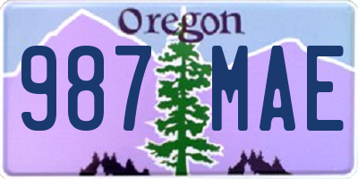 OR license plate 987MAE