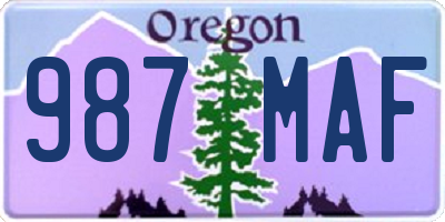 OR license plate 987MAF