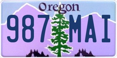 OR license plate 987MAI