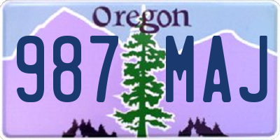 OR license plate 987MAJ