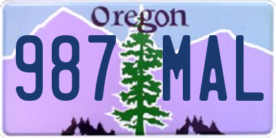 OR license plate 987MAL