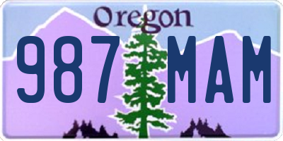 OR license plate 987MAM