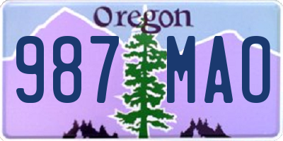 OR license plate 987MAO