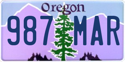 OR license plate 987MAR