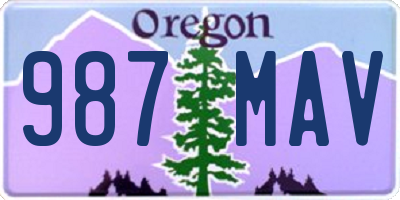 OR license plate 987MAV