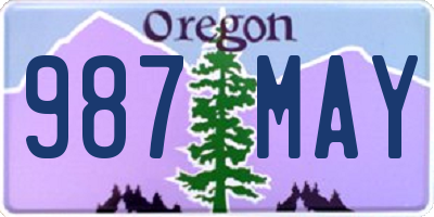 OR license plate 987MAY