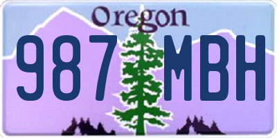 OR license plate 987MBH