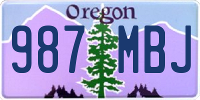 OR license plate 987MBJ