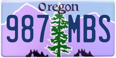 OR license plate 987MBS