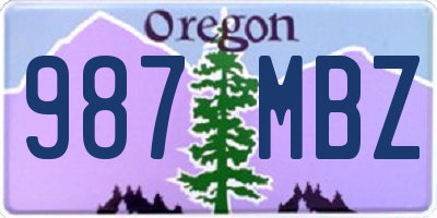 OR license plate 987MBZ