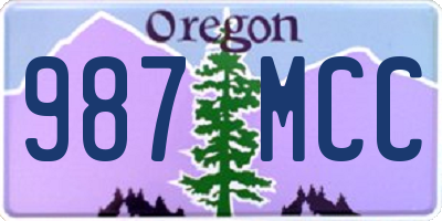 OR license plate 987MCC