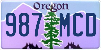 OR license plate 987MCD