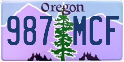 OR license plate 987MCF